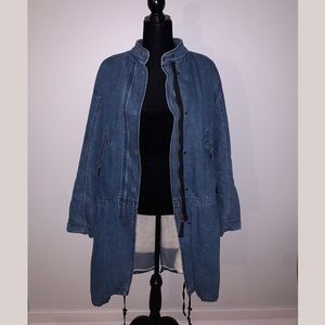 Helmut Lang Sherpa Lined Denim Trench Coat
